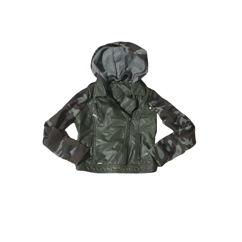 Green Camouflage Hooded Jacket